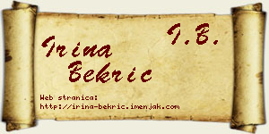 Irina Bekrić vizit kartica